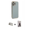 MARSİLYAN™- iPhone 13 Pro Max Kılıf Yankı Serisi - Siyah Bilvis Hayalet Cam Ekran Koruyucu + Rainbow Kamera Lens Koruma Cam - REGD