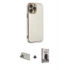 MARSİLYAN™- iPhone 13 Pro Max Kılıf Yankı Serisi - Siyah Bilvis Hayalet Cam Ekran Koruyucu + Rainbow Kamera Lens Koruma Cam - REGD
