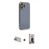 MARSİLYAN™- iPhone 13 Pro Max Kılıf Yankı Serisi - Siyah Bilvis Hayalet Cam Ekran Koruyucu + Rainbow Kamera Lens Koruma Cam - REGD