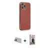 MARSİLYAN™- iPhone 13 Pro Max Kılıf Yankı Serisi - Siyah Bilvis Hayalet Cam Ekran Koruyucu + Rainbow Kamera Lens Koruma Cam - REGD