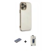 MARSİLYAN™- iPhone 13 Pro Max Kılıf Yankı Serisi - Siyah Bilvis Hayalet Cam Ekran Koruyucu + Renkli Kamera Lens Koruma Cam - SI