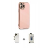 MARSİLYAN™- iPhone 13 Pro Max Kılıf Yankı Serisi - Siyah Bilvis Hayalet Cam Ekran Koruyucu + Shine Kamera Lens - GD