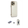 MARSİLYAN™- iPhone 13 Pro Max Kılıf Yankı Serisi - Siyah Bilvis Hayalet Cam Ekran Koruyucu + Renkli Kamera Lens Koruma Cam - TU