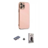 MARSİLYAN™- iPhone 13 Pro Max Kılıf Yankı Serisi - Siyah Bilvis Hayalet Cam Ekran Koruyucu + Renkli Kamera Lens Koruma Cam - TU