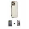 MARSİLYAN™- iPhone 13 Pro Max Kılıf Yankı Serisi - Siyah Bilvis Hayalet Cam Ekran Koruyucu + Neon Fosforlu Kamera Lens - YL