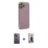 MARSİLYAN™- iPhone 13 Pro Max Kılıf Yankı Serisi - Siyah Bilvis Hayalet Cam Ekran Koruyucu + Neon Fosforlu Kamera Lens - YL