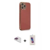 MARSİLYAN™- iPhone 13 Pro Max Kılıf Yankı Serisi - Siyah Joko 5D Cam + Gökkuşağı Pers Alüminyum Kamera Lens