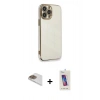 MARSİLYAN™- iPhone 13 Pro Max Kılıf Yankı Serisi - Siyah Joko 5D Cam + Pers Alüminyum Kamera Lens - GD