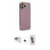 MARSİLYAN™- iPhone 13 Pro Max Kılıf Yankı Serisi - Siyah Joko 5D Cam + Pers Alüminyum Kamera Lens - GD