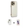MARSİLYAN™- iPhone 13 Pro Max Kılıf Yankı Serisi - Siyah Joko 5D Cam + Shine Kamera Lens - GD
