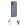 MARSİLYAN™- iPhone 13 Pro Max Kılıf Yankı Serisi - Siyah Joko 5D Cam + Shine Kamera Lens - GD