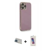 MARSİLYAN™- iPhone 13 Pro Max Kılıf Yankı Serisi - Siyah Joko 5D Cam + Rainbow Kamera Lens Koruma Cam - MI