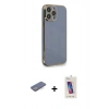 MARSİLYAN™- iPhone 13 Pro Max Kılıf Yankı Serisi - Siyah Joko 5D Cam + Renkli Kamera Lens Koruma Cam - MI