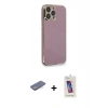 MARSİLYAN™- iPhone 13 Pro Max Kılıf Yankı Serisi - Siyah Joko 5D Cam + Renkli Kamera Lens Koruma Cam - MI