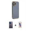 MARSİLYAN™- iPhone 13 Pro Max Kılıf Yankı Serisi - Siyah Joko 5D Cam + Neon Fosforlu Kamera Lens - MI