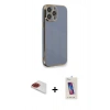 MARSİLYAN™- iPhone 13 Pro Max Kılıf Yankı Serisi - Siyah Joko 5D Cam + Pers Alüminyum Kamera Lens - KI