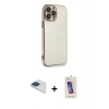MARSİLYAN™- iPhone 13 Pro Max Kılıf Yankı Serisi - Siyah Joko 5D Cam + Pers Alüminyum Kamera Lens - LT