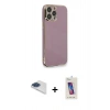 MARSİLYAN™- iPhone 13 Pro Max Kılıf Yankı Serisi - Siyah Joko 5D Cam + Pers Alüminyum Kamera Lens - LT