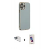 MARSİLYAN™- iPhone 13 Pro Max Kılıf Yankı Serisi - Siyah Joko 5D Cam + Pers Alüminyum Kamera Lens - SABE