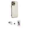 MARSİLYAN™- iPhone 13 Pro Max Kılıf Yankı Serisi - Siyah Joko 5D Cam + Pers Alüminyum Kamera Lens - SABE