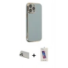 MARSİLYAN™- iPhone 13 Pro Max Kılıf Yankı Serisi - Siyah Joko 5D Cam + Rainbow Kamera Lens Koruma Cam - BZ