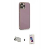 MARSİLYAN™- iPhone 13 Pro Max Kılıf Yankı Serisi - Siyah Joko 5D Cam + Rainbow Kamera Lens Koruma Cam - BZ