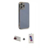 MARSİLYAN™- iPhone 13 Pro Max Kılıf Yankı Serisi - Siyah Joko 5D Cam + Rainbow Kamera Lens Koruma Cam - KI