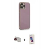 MARSİLYAN™- iPhone 13 Pro Max Kılıf Yankı Serisi - Siyah Joko 5D Cam + Rainbow Kamera Lens Koruma Cam - KI