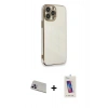 MARSİLYAN™- iPhone 13 Pro Max Kılıf Yankı Serisi - Siyah Joko 5D Cam + Rainbow Kamera Lens Koruma Cam - MR