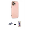 MARSİLYAN™- iPhone 13 Pro Max Kılıf Yankı Serisi - Siyah Joko 5D Cam + Renkli Kamera Lens Koruma Cam - MI