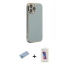 MARSİLYAN™- iPhone 13 Pro Max Kılıf Yankı Serisi - Siyah Joko 5D Cam + Shine Kamera Lens Koruma Cam - MI