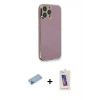 MARSİLYAN™- iPhone 13 Pro Max Kılıf Yankı Serisi - Siyah Joko 5D Cam + Shine Kamera Lens Koruma Cam - MI