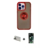 MARSİLYAN™- iPhone 13 Pro Max Kılıf Yörünge Çizgi - Şeffaf 360 Full Body Arka Koruyucu + Rainbow Kamera Lens Koruma Cam - BZ