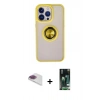 MARSİLYAN™- iPhone 13 Pro Max Kılıf Yörünge Çizgi - Şeffaf 360 Full Body Arka Koruyucu + Pers Alüminyum Kamera Lens - GI