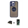 MARSİLYAN™- iPhone 13 Pro Max Kılıf Yörünge Çizgi - Şeffaf 360 Full Body Arka Koruyucu + Raze Metal Kamera Lens - GD