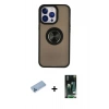 MARSİLYAN™- iPhone 13 Pro Max Kılıf Yörünge Çizgi - Şeffaf 360 Full Body Arka Koruyucu + Shine Kamera Lens Koruma Cam - MI
