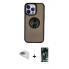MARSİLYAN™- iPhone 13 Pro Max Kılıf Yörünge Çizgi - Şeffaf 360 Full Body Arka Koruyucu + Pers Alüminyum Kamera Lens - GD