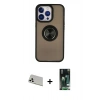 MARSİLYAN™- iPhone 13 Pro Max Kılıf Yörünge Çizgi - Şeffaf 360 Full Body Arka Koruyucu + Rainbow Kamera Lens Koruma Cam - BZ