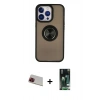 MARSİLYAN™- iPhone 13 Pro Max Kılıf Yörünge Çizgi - Şeffaf 360 Full Body Arka Koruyucu + Rainbow Kamera Lens Koruma Cam - KI