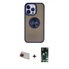 MARSİLYAN™- iPhone 13 Pro Max Kılıf Yörünge Çizgi - Şeffaf 360 Full Body Arka Koruyucu + Rainbow Kamera Lens Koruma Cam - KI