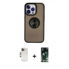 MARSİLYAN™- iPhone 13 Pro Max Kılıf Yörünge Çizgi - Şeffaf 360 Full Body Arka Koruyucu + Shine Kamera Lens - GD