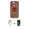 MARSİLYAN™- iPhone 13 Pro Max Kılıf Yörünge Çizgi - Şeffaf 360 Full Body Arka Koruyucu + Shine Kamera Lens - GD