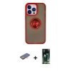 MARSİLYAN™- iPhone 13 Pro Max Kılıf Yörünge Çizgi - Şeffaf 360 Full Body Arka Koruyucu + Renkli Kamera Lens Koruma Cam - TU