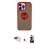 MARSİLYAN™- iPhone 13 Pro Max Kılıf Yörünge Çizgi - Şeffaf Maxco Cam Ekran Koruyucu + Pers Alüminyum Kamera Lens - KI