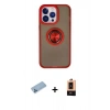 MARSİLYAN™- iPhone 13 Pro Max Kılıf Yörünge Çizgi - Şeffaf Maxco Cam Ekran Koruyucu + Shine Kamera Lens Koruma Cam - MI