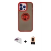 MARSİLYAN™- iPhone 13 Pro Max Kılıf Yörünge Çizgi - Şeffaf Maxco Cam Ekran Koruyucu + Pers Alüminyum Kamera Lens - GI