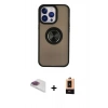 MARSİLYAN™- iPhone 13 Pro Max Kılıf Yörünge Çizgi - Şeffaf Maxco Cam Ekran Koruyucu + Pers Alüminyum Kamera Lens - GI