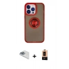 MARSİLYAN™- iPhone 13 Pro Max Kılıf Yörünge Çizgi - Şeffaf Maxco Cam Ekran Koruyucu + Pers Alüminyum Kamera Lens - SABE