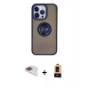 MARSİLYAN™- iPhone 13 Pro Max Kılıf Yörünge Çizgi - Şeffaf Maxco Cam Ekran Koruyucu + Pers Alüminyum Kamera Lens - GI