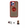 MARSİLYAN™- iPhone 13 Pro Max Kılıf Yörünge Çizgi - Şeffaf Maxco Cam Ekran Koruyucu + Rainbow Kamera Lens Koruma Cam - KI